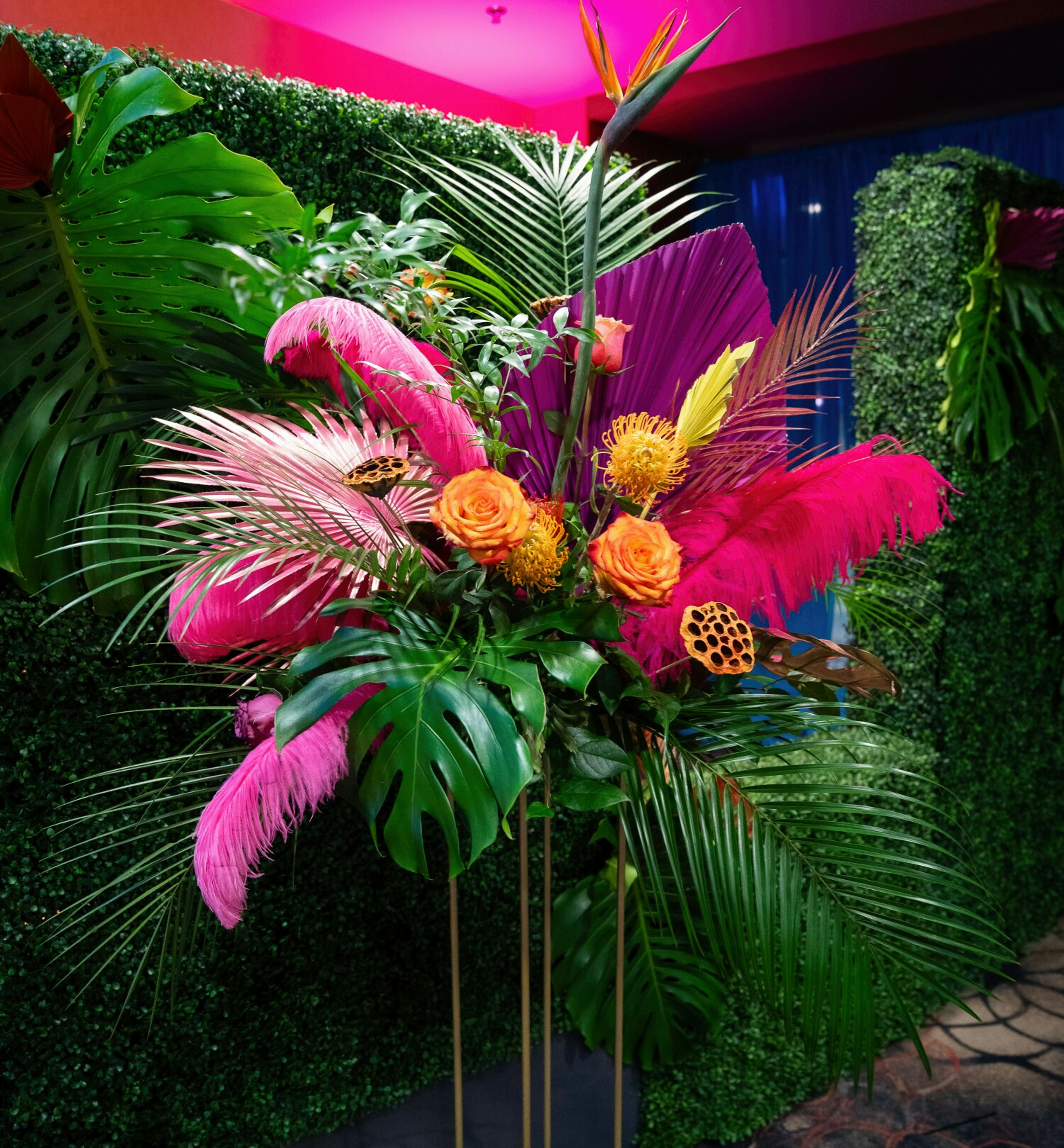 Rio Carnival design concept detail with Brazilian color palette, custom themed event production Minnesota